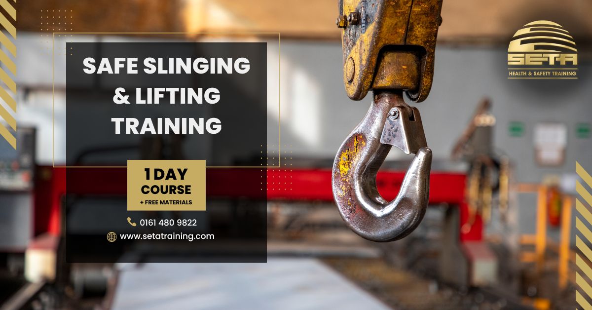 Slinging hook and a description for safety course Safe Slinging  & Lifting  Training SETA STOCKPORT MANCHESTER